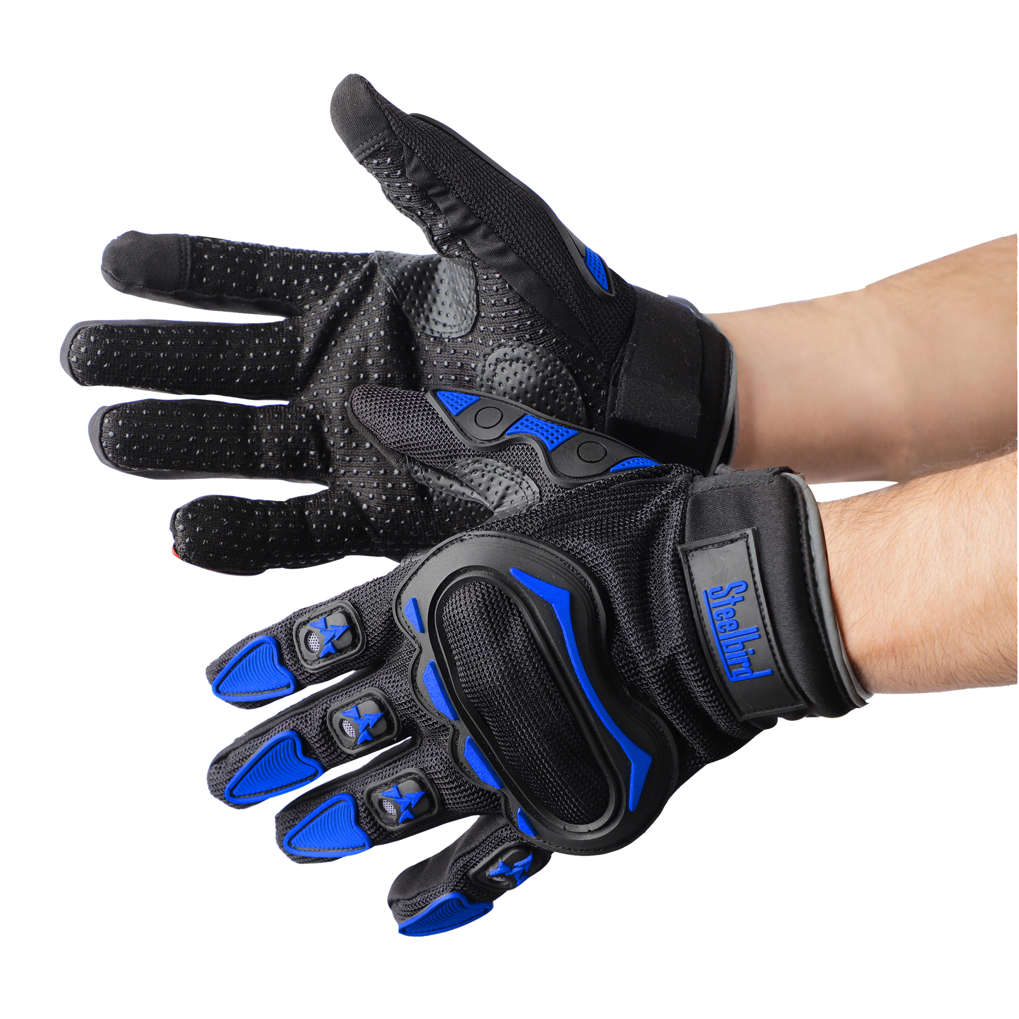 Riding Gloves- Full Fingers- Black/Blue